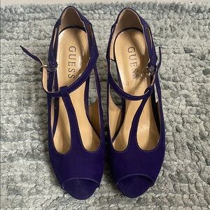 Guess Purple Heels with Criss-Cross Straps